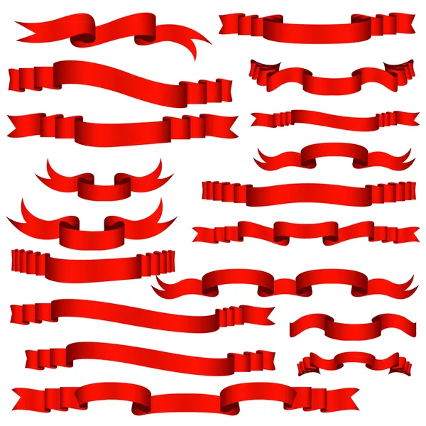 Banners de cinta roja vectorial — Vector de stock
