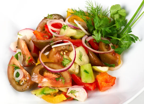 Salată de legume cu roșii — Fotografie, imagine de stoc