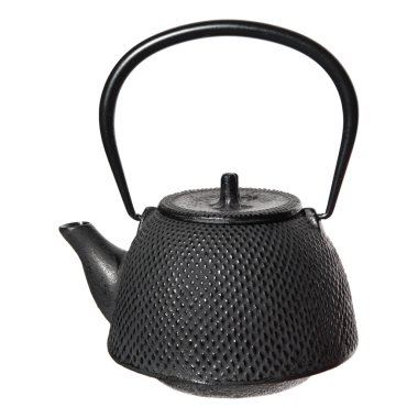 Traditional japanese cast iron teapot (tetsubin), isolated clipart