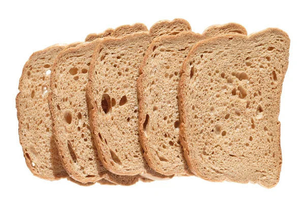 Pão castanho fatiado, isolado — Fotografia de Stock