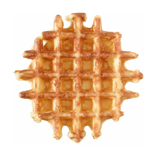Belgian butter waffle, isolated — Stock Photo, Image