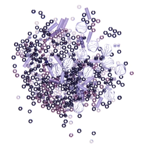 Mixture of beads, lilac color scheme — Stock Photo, Image