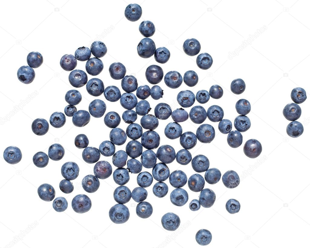 Blueberries isolated on white