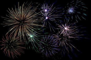 Spectacular fireworks background clipart