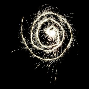 Spiral drawing with a sprkler trail clipart