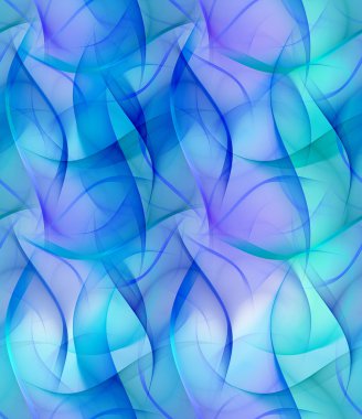 Seamless repeatable fractal background in blue and cyan on white clipart