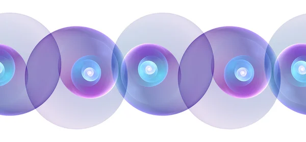 Бесшовная повторяющаяся фрактальная граница в фиолетовом и сиреневом на белом — стоковое фото