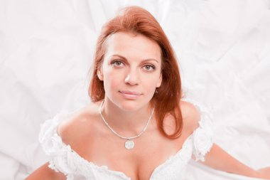 Redhead bride clipart