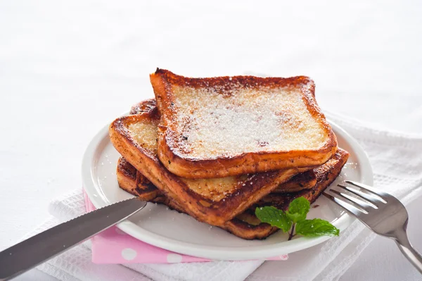 Easy dessert - french toast - arme ritter — Stock Photo, Image