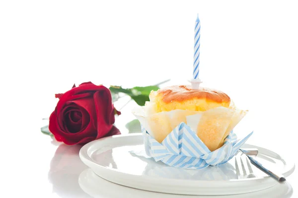 День рождения, годовщина свадьбы, День Святого Валентина, кекс — стоковое фото