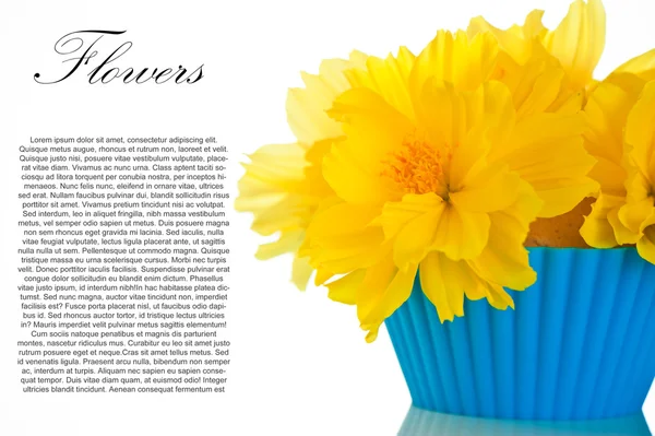 Piccolo mazzo di fiori su un contenuto commestibile — Foto Stock