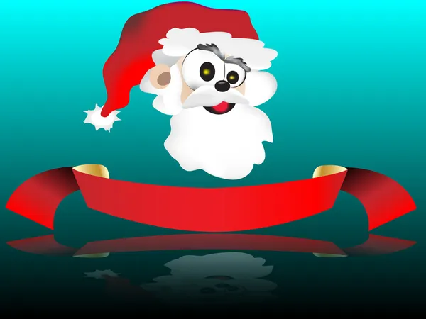 A Christmas ribbon with santa claus cartoon — Stock Vector