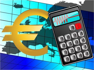 Euro crash, abstract illustration with Euro sign clipart