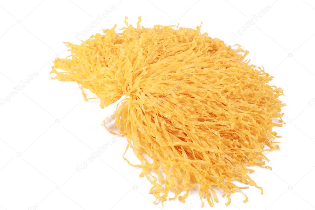 Yellow pompom isolated