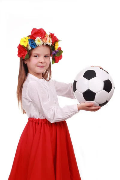 Futbol fan kız — Stok fotoğraf