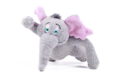 Gray fluffy elephant clipart