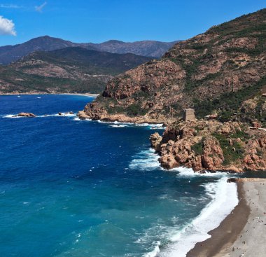 Korsika west coast calanches porto yakınındaki scandola
