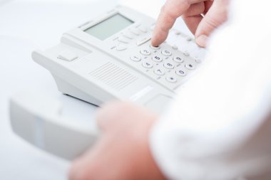 Making a phone call (color toned image) clipart