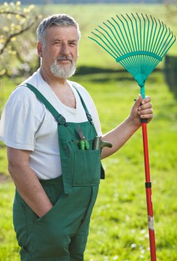 Bahçede Bahçe üst düzey bir adam portresi (Renk tonlu im