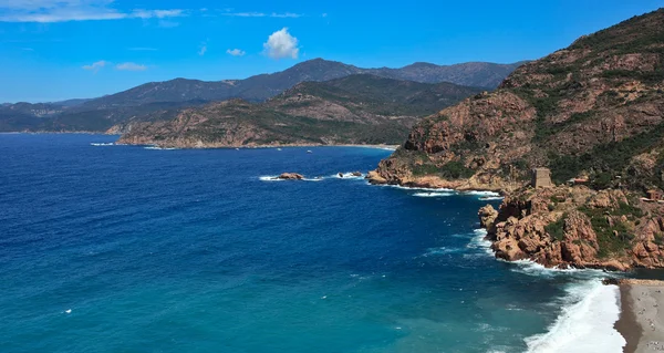 stock image Corsica west coast calanches of Scandola near Porto