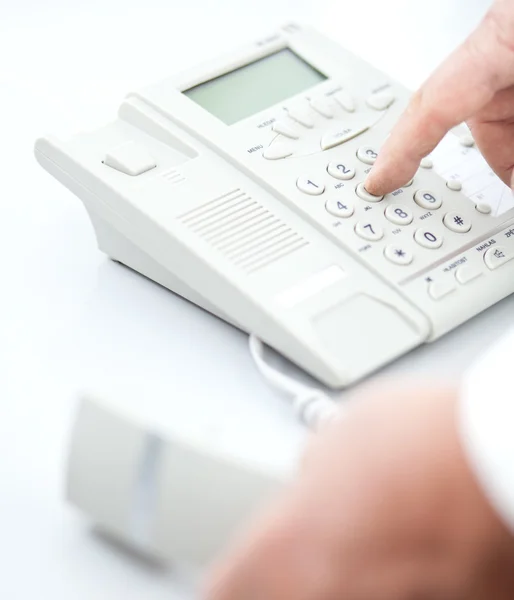 Att göra en telefon ringa (tonad färgbild) — Stockfoto