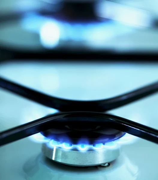 Flammes de cuisinière à gaz — Photo