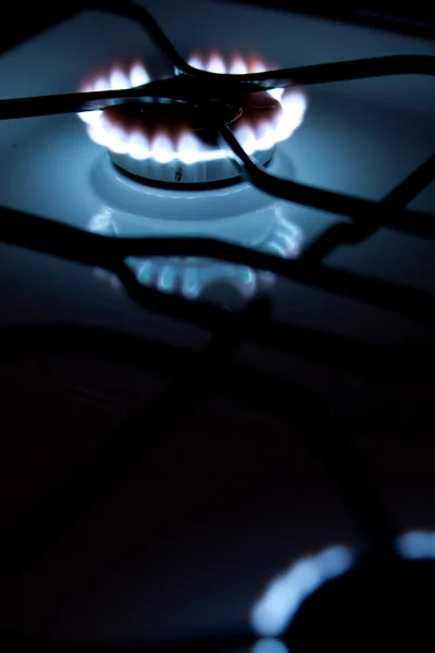 Gas stove flames — Stock Photo, Image