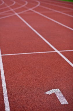 Spor zemin kavramı - Atletizm lane numaraları takip.