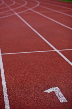 Spor zemin kavramı - Atletizm lane numaraları takip.