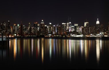 Midtown (West Side) Manhattan at night clipart