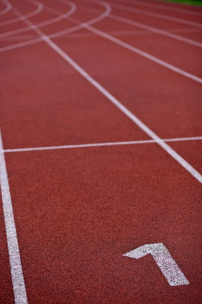 Concepto de terrenos deportivos - Atletismo Track Lane Numbers — Foto de Stock