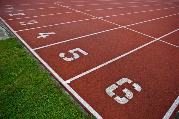 Sport grounds concept - Athletics Track Lane Numbers — Stock Photo, Image