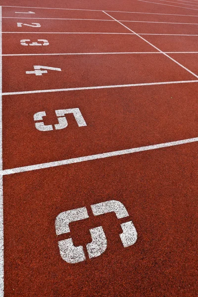 Conceito de terreno desportivo - Athletics Track Lane Numbers — Fotografia de Stock