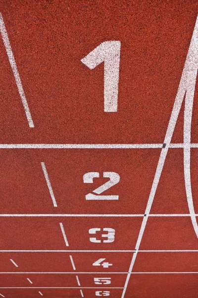 Concetto di campi sportivi - Atletica Track Lane Numbers — Foto Stock