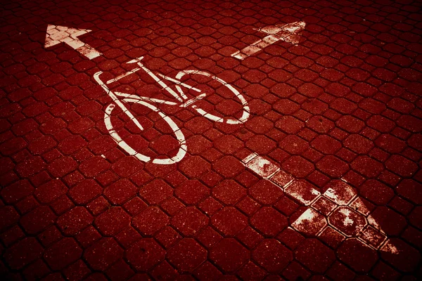Urban traffic concept - bike/cycling lane in a city — Stock Photo, Image