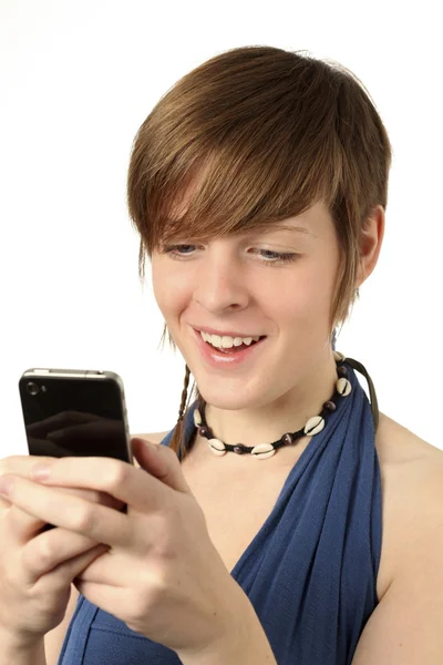 Woman with smart phone — Stock Photo, Image
