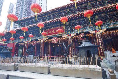 Wong Tai Sin Temple in Hong Kong at day clipart