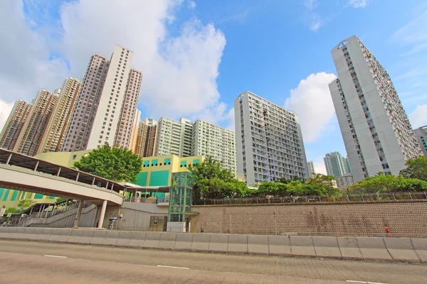 Hong kong downtown och allmännyttiga bostäder — Stockfoto