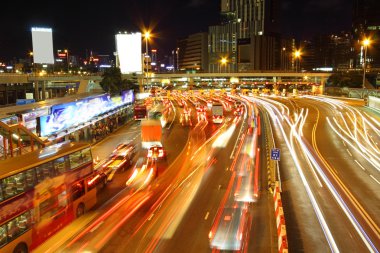 Traffic jam in Hong Kong outside the tunnel clipart