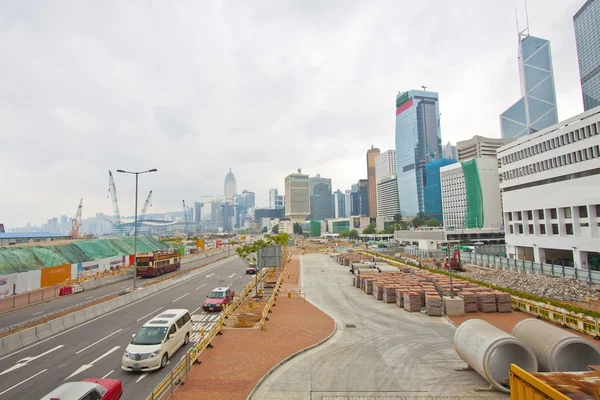 Hong kong Verkehr und Innenstadt am Tag — Stockfoto