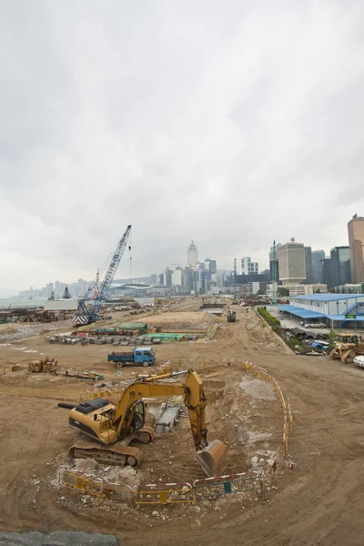 Будівельний майданчик для нових шосе в Hong Kong — стокове фото