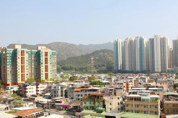 Hong kong şehir merkezi ve konut binalar — Stok fotoğraf