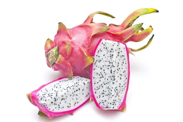 stock image Vivid and vibrant dragon fruit isolated on white background