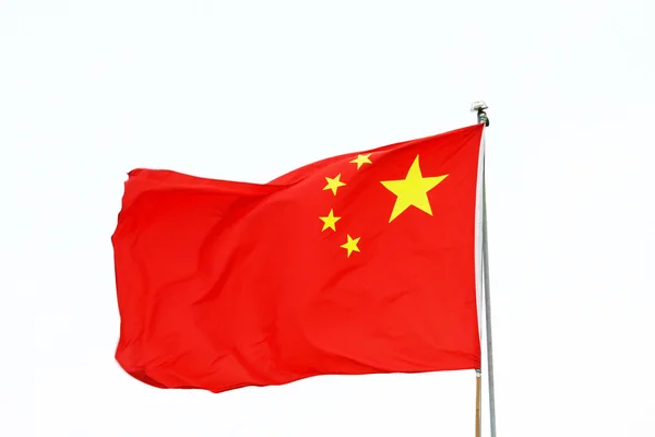 中国在白色背景上的旗子 — 图库照片