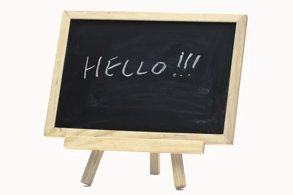 Hello handwriting on notice board — Stock Photo, Image