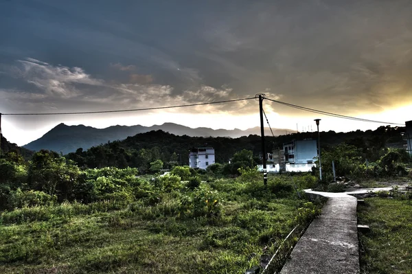 Dorf in der Landschaft von hong kong, hdr image. — Stockfoto