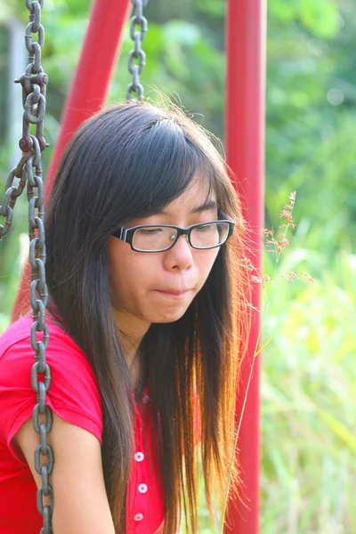 슬픈 분위기에 아시아 여자 — 스톡 사진