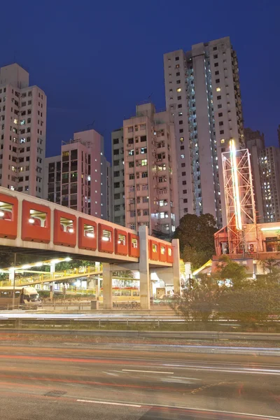 Tráfico en Hong Kong por la noche — Foto de Stock