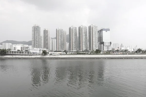 Hongkong downtown alacsony telítettség, stílusban mutatja, a hűvös atm — Stock Fotó