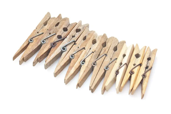 Clothespins isolated on white background — Stock Photo, Image